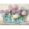 Hydrangeas in Glass Jar Pastel Crop - Cuadrostock