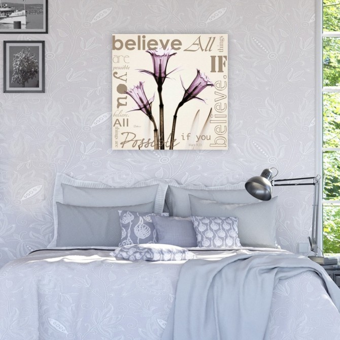Cuadro para dormitorio - Believe - Violet Daffodils - Cuadrostock