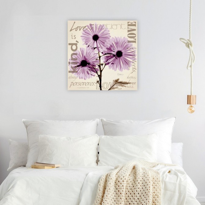 Cuadro para dormitorio - Love - Violet Chrysanthemum - Cuadrostock