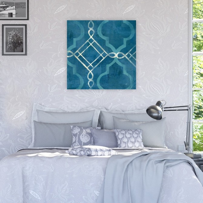 Abstract Waves Blue-Gray Tiles I - Cuadrostock