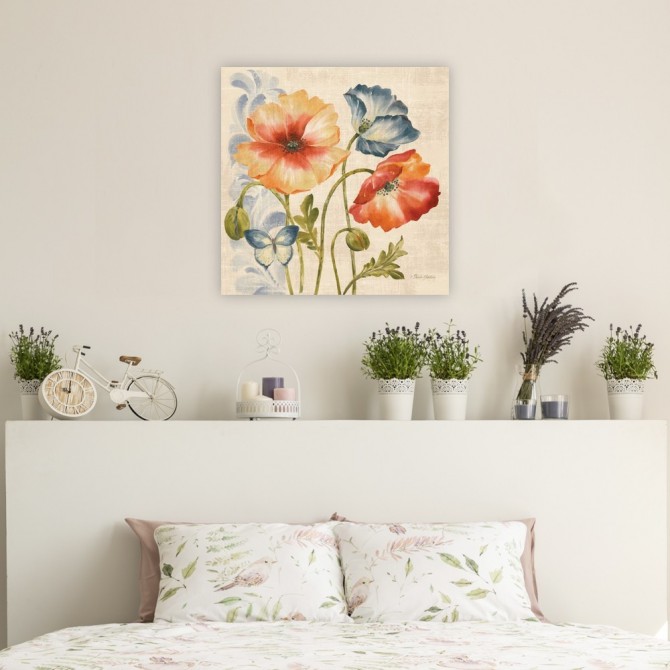 Cuadro para dormitorio - Watercolor Poppies Multi I - Cuadrostock