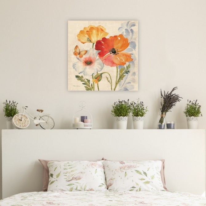 Cuadro para dormitorio - Watercolor Poppies Multi II - Cuadrostock