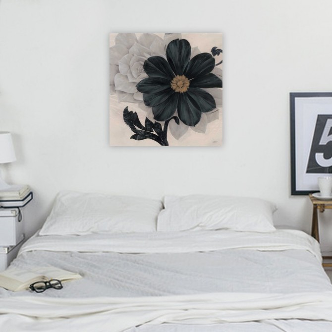 Cuadro para dormitorio - Blossom and Succulent Black - Cuadrostock