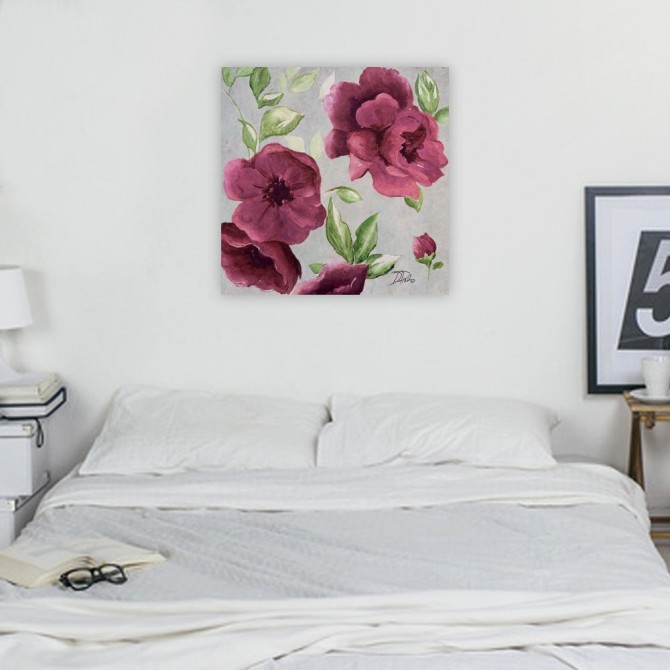 Cuadro para dormitorio - Gray and Plum Florals I - Cuadrostock