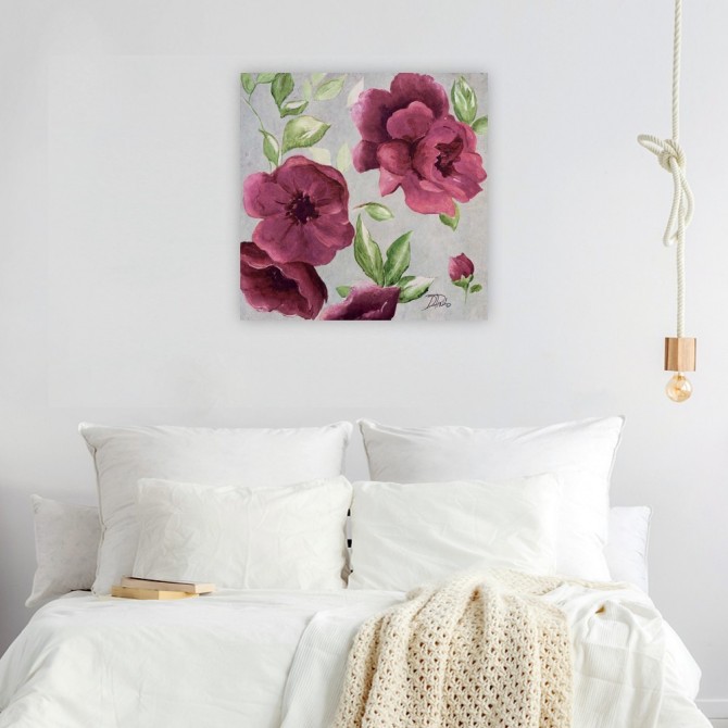 Cuadro para dormitorio - Gray and Plum Florals I - Cuadrostock