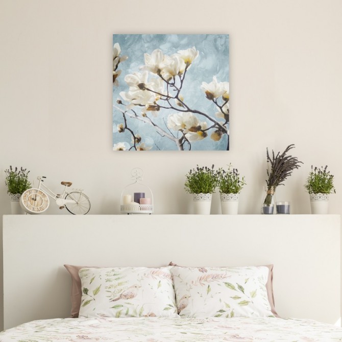 Cuadro para dormitorio - Tree Of White Flowers Mate - Cuadrostock
