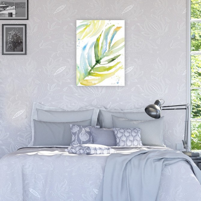 Cuadro para dormitorio - Blue Green Palm Fronds I - Cuadrostock
