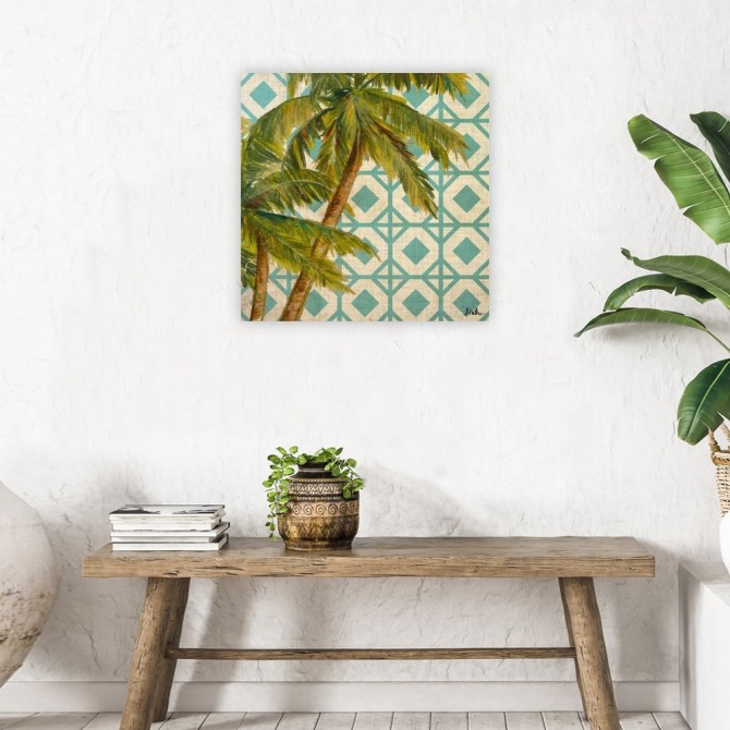 Beach Palm Turquoise Pattern I - Cuadrostock