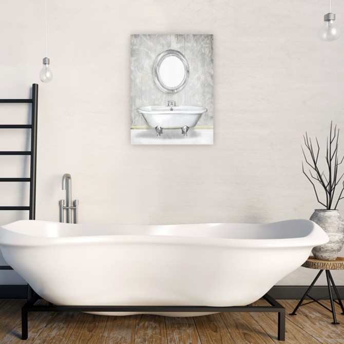 Gray Floral Bath - Cuadrostock