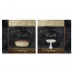 Juego de 2 cuadros Bathtub-Notes - Sink-Notes - Cuadrostock