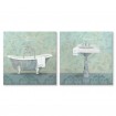 Juego de 2 cuadros Damask Bath Tub - Sink - Cuadrostock