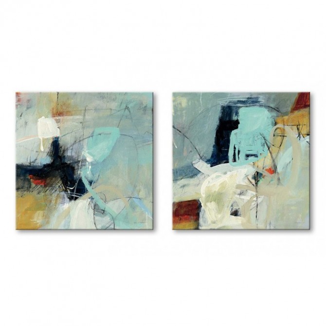 Set of 2 Abstract Canvas - Apex - Cuadrostock