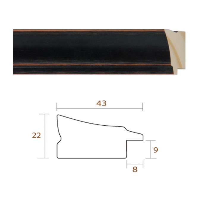 Marco Negro Estilo Clásico Rectangular - Cuadrostock Marco Negro Estilo Clásico Rectangular - Cuadrostock