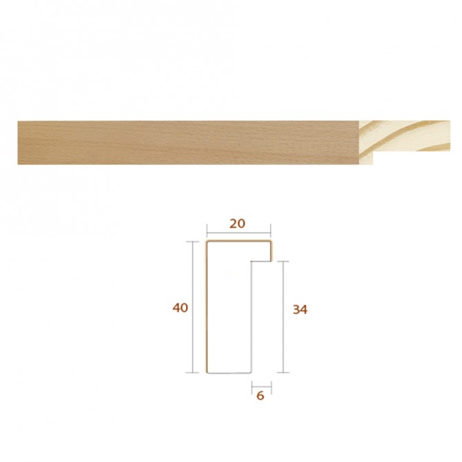 Marco Madera Chapada en Haya Rectangular - Cuadrostock