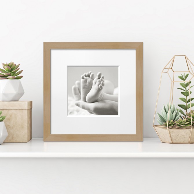 Square beech venereed wood frame - Cuadrostock