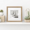 Square beech venereed wood frame - Cuadrostock