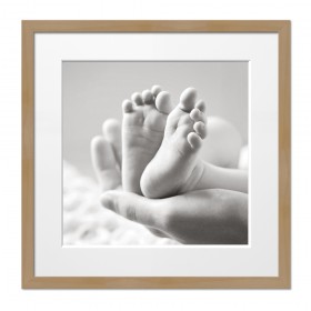Square beech venereed wood frame - Cuadrostock
