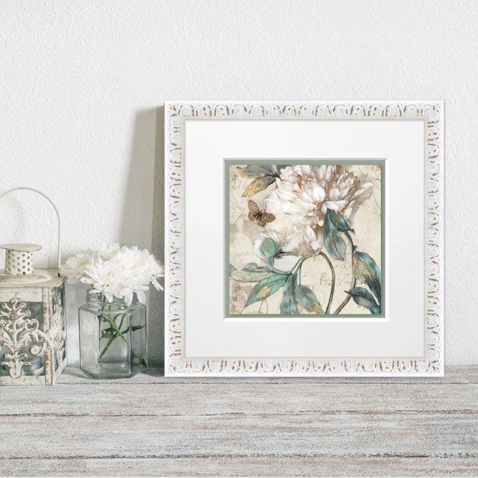 copy of Juego de 2 cuadros de flores con marco blanco - Cuadrostock