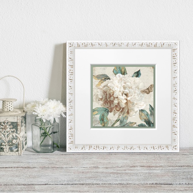 copy of Juego de 2 cuadros de flores con marco blanco - Cuadrostock
