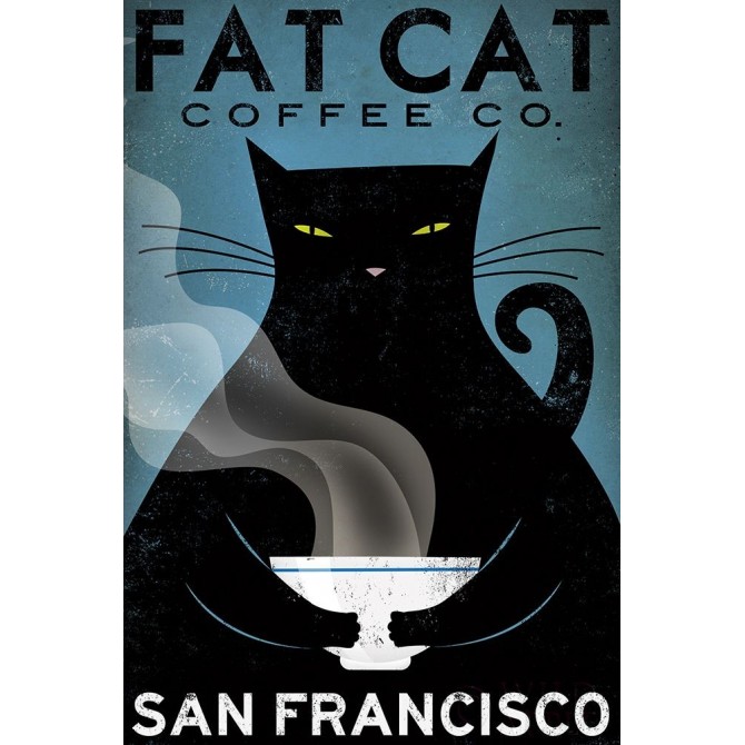 Cat Coffee - Cuadrostock