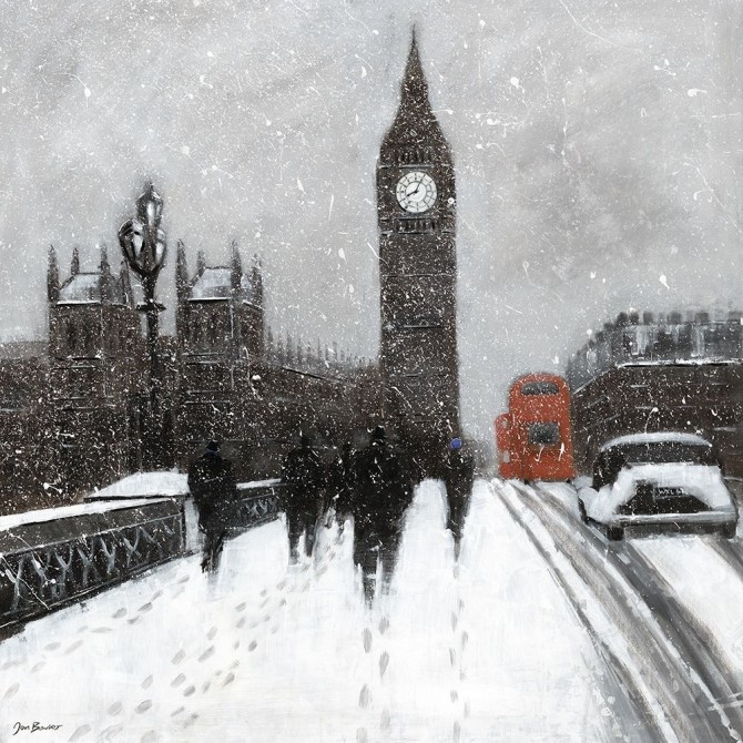 Snow Men, Westminster Bridge - Cuadrostock