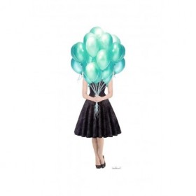 Teal Balloon Girl - Cuadrostock