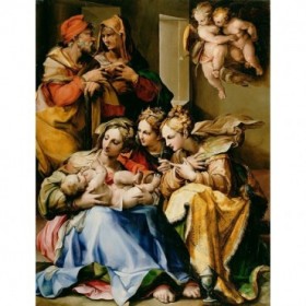 Holy Family with Saints Anne, Catherine of Alexandria, and Mary Magdalene - Cuadrostock