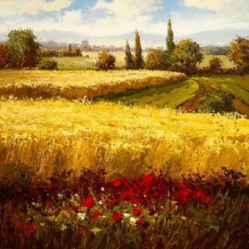 Wheat Fields and Roses - Cuadrostock