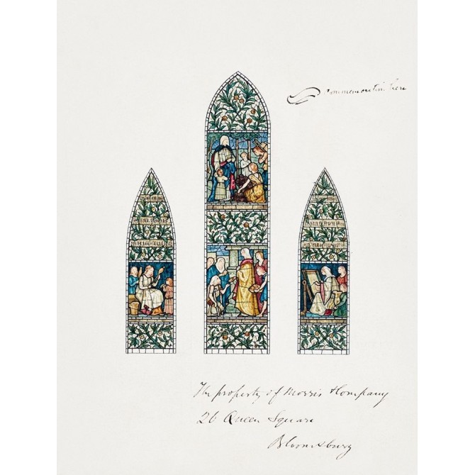 Design for Stained Glass-Southeast Window Nave-Paisley Abbey-Scotland - Cuadrostock
