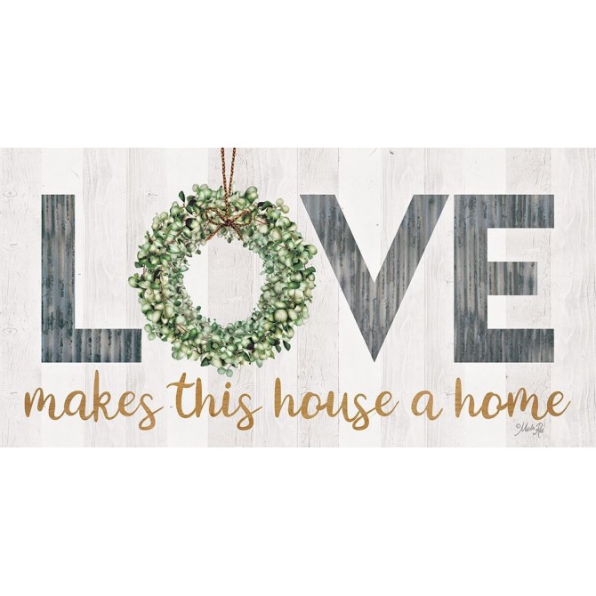 Love Makes This House a Home with Wreath - Cuadrostock