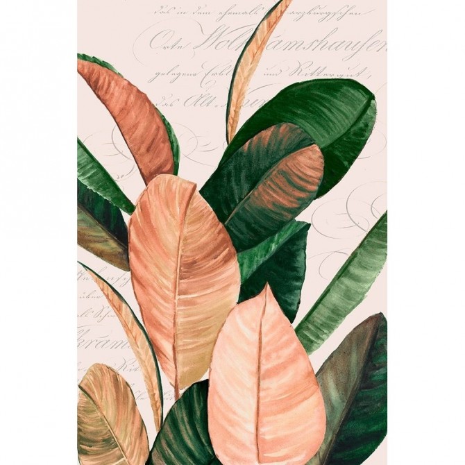 Cuadro Juego de 2 cuadros contemporáneos de estilo vintage con hojas de palmeras - Cuadrostock