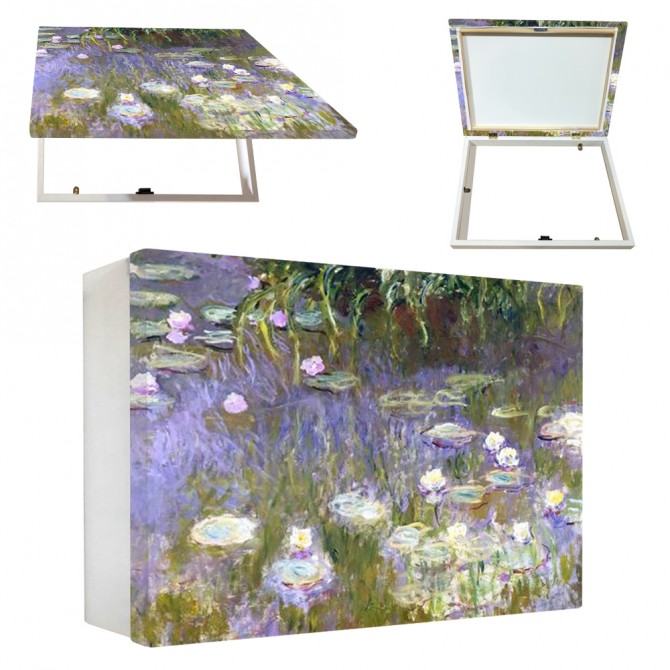 Tapacontador horizontal blanco con cuadro de Monet - Ninfeas - Cuadrostock