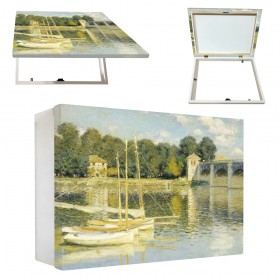 Tapacontador horizontal blanco con cuadro veleros de Monet - Cuadrostock