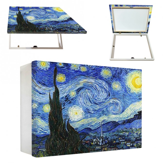 Tapacontador horizontal blanco La noche estrellada de Van Gogh - Cuadrostock Tapacontador horizontal blanco La noche estrellada de Van Gogh - Cuadrostock