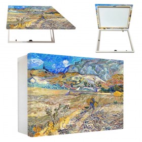 Tapacontador horizontal blanco con cuadro de paisaje de Van Gogh - Cuadrostock
