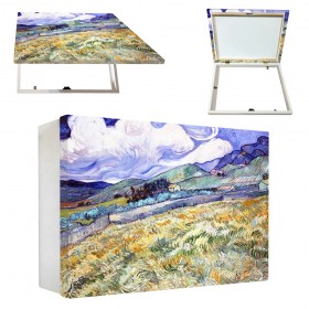 Tapacontador horizontal blanco con cuadro paisaje de Van Gogh - Cuadrostock