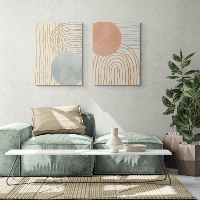 Juego de 2 cuadros abstractos estilo nórdico - Cuadrostock
