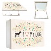 Tapacontador horizontal blanco "I love my dog" - Cuadrostock