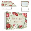 Tapacontador horizontal blanco con flores y texto - Cuadrostock