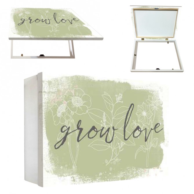 Tapacontador horizontal blanco "Grow love" - Cuadrostock