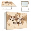 Tapacontador horizontal blanco mapa "Adventure awaits" - Cuadrostock