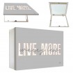 Tapacontador horizontal blanco "live more" - Cuadrostock