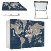 Tapacontador horizontal blanco con mapa y texto - Cuadrostock