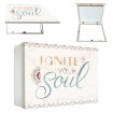 Tapacontador horizontal blanco "ignite your soul" - Cuadrostock