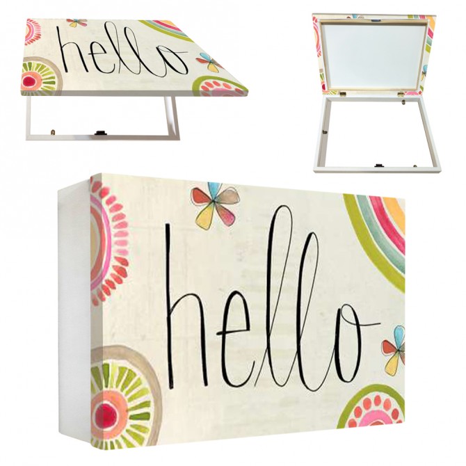 Tapacontador horizontal blanco "Hello" - Cuadrostock