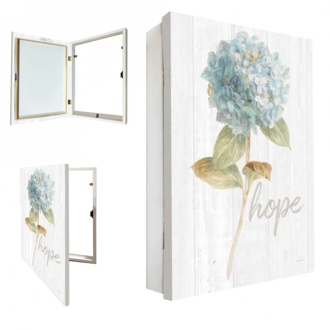 Tapacontador vertical blanco con flor y "Hope" - Cuadrostock