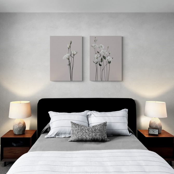 Cuadro para dormitorio - Juego de 2 cuadros de flores - Cuadrostock