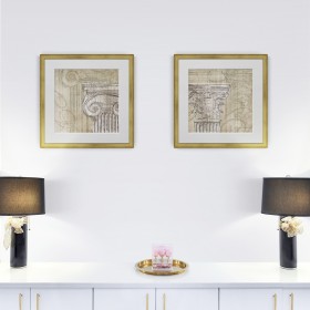 Conjunto de 2 cuadros con lámina y marco dorado - Cuadrostock