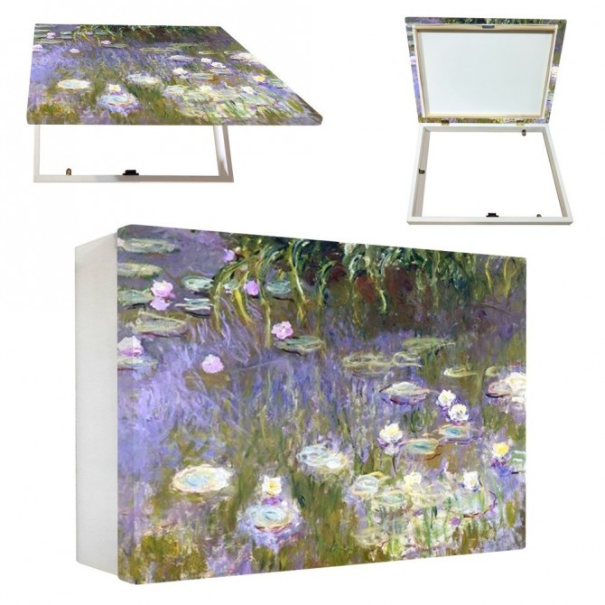 OFERTA Tapa contador horizontal blanco con cuadro de Monet - Ninfeas - Cuadrostock
