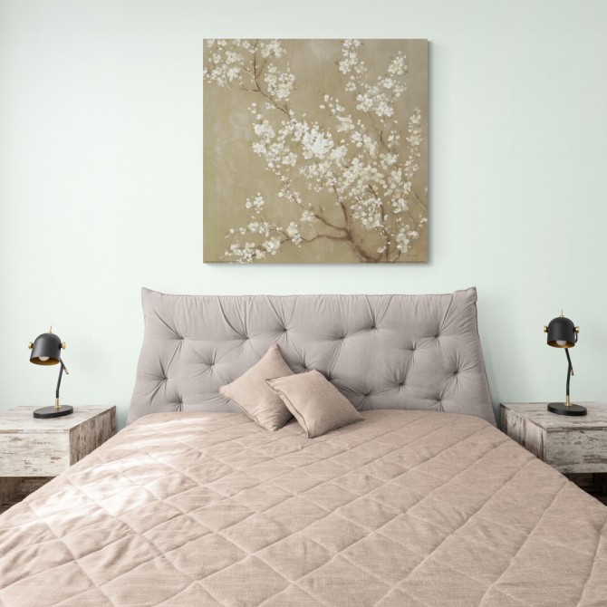 Cuadro para dormitorio - White Cherry Blossoms II Neutral Crop - Cuadrostock